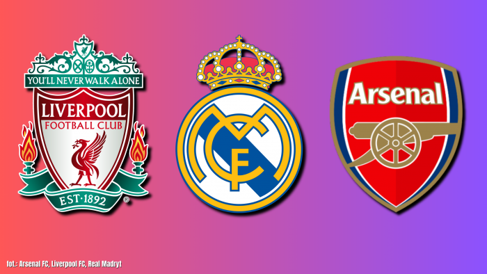  fot.: Arsenal FC, Liverpool FC, Real Madryt – logo